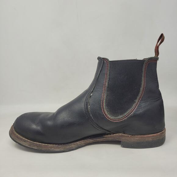 VTG Red Wing Shoes Boots 10.5D Black Leather Chelsea Rancher Workwear USA Ankle - Picture 6 of 13